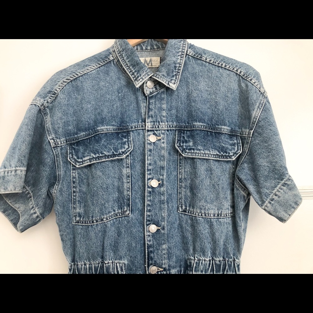 Free People Washed Denim Romper